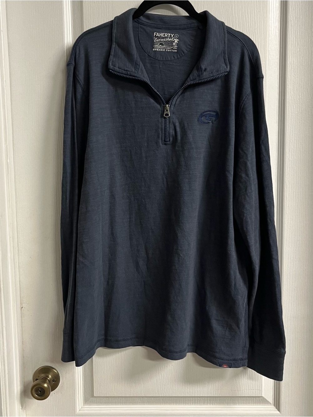 Faherty Navy Quarter-Zip Pullover